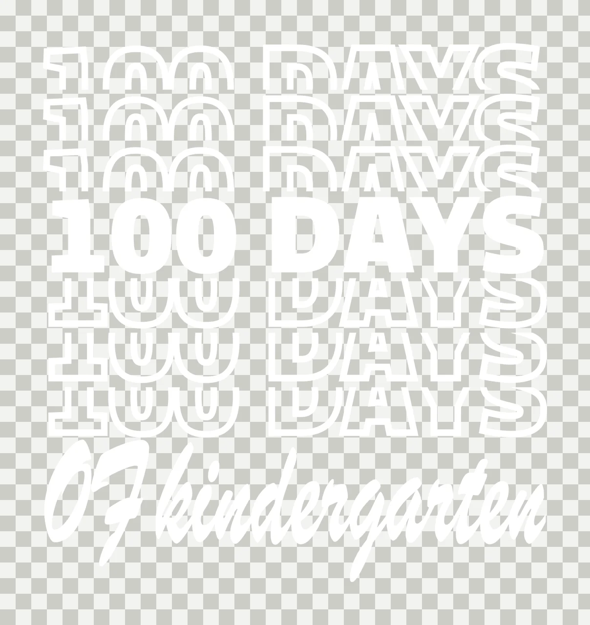 100 Days 07 Kindergarten Typography text design numbers letters transparency and detail preview thumbnail