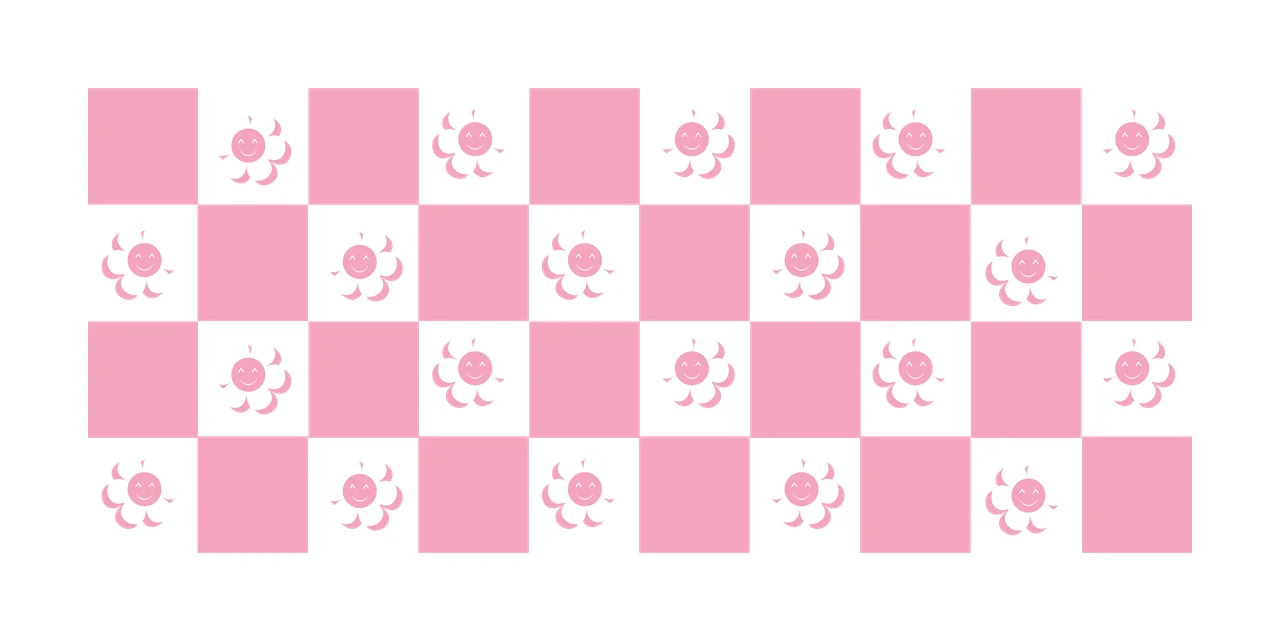 Can Glass Wrap Checkered Pattern With Black Smiling repeating