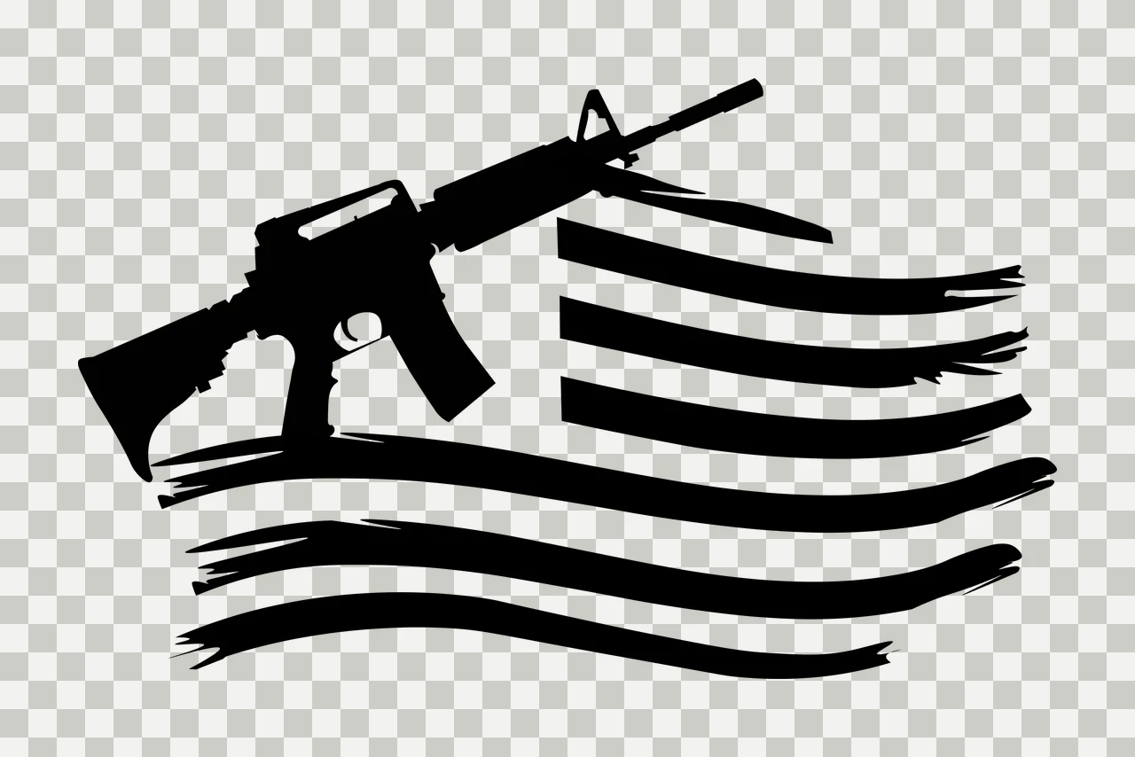 Flag Rifle Silhouette With Stripes black weapon firearm transparency and detail preview thumbnail
