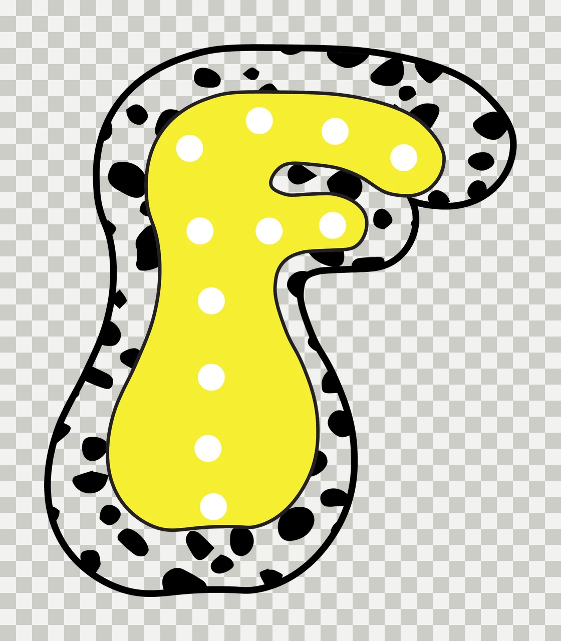 Dalmatian Dots Font Race Doodle Character 04 racing checkered flag transparency and detail preview thumbnail
