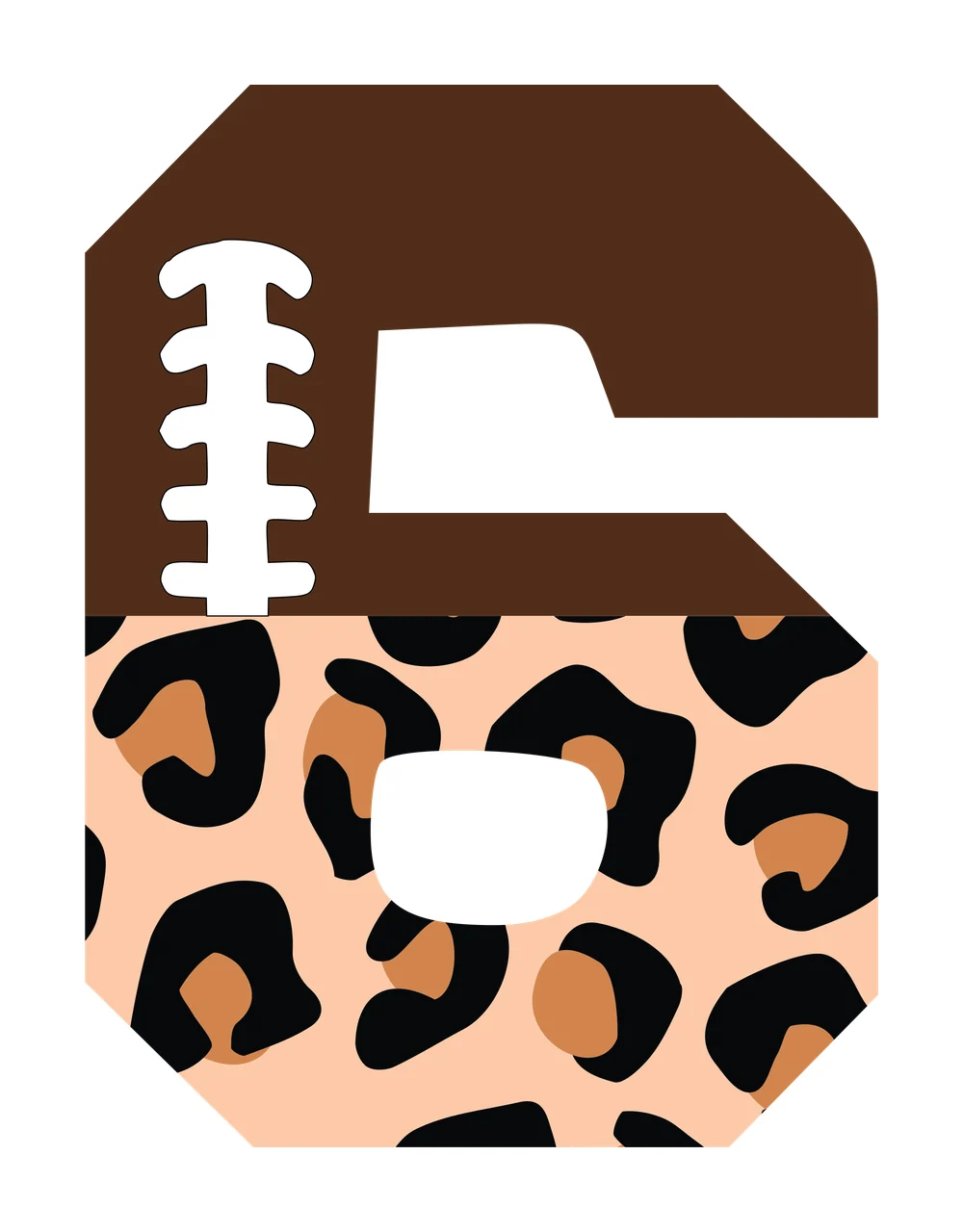 Football Font Half Leopard Character 23 american gridiron touchdown