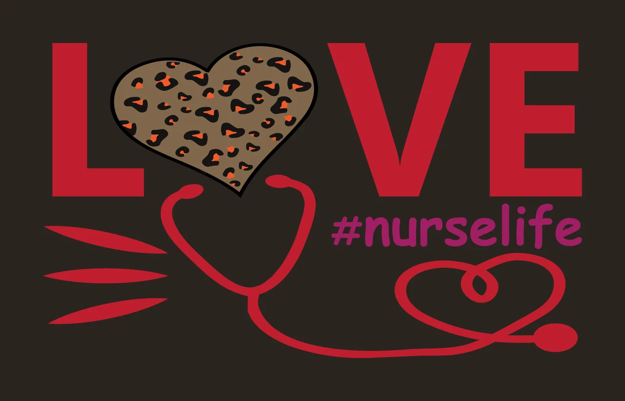 Love Nurse Stethoscope And Heart forming a shape lines clean design contrast preview thumbnail