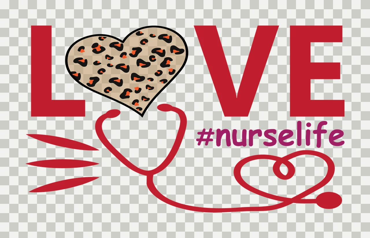 Love Nurse Stethoscope And Heart forming a shape lines clean design transparency and detail preview thumbnail