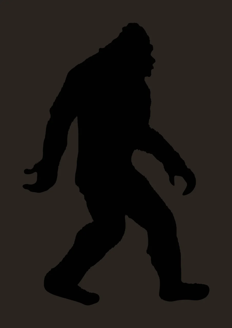 Keychain Black Silhouette Of A Hairy Creature walking white contrast preview thumbnail