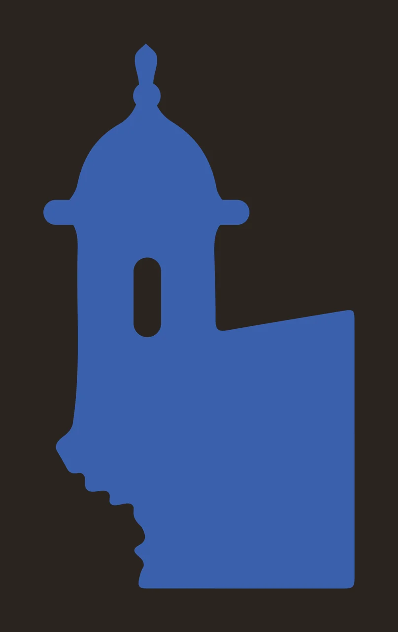 Black Watchtower Silhouette With Domed Roof Standing finial contrast preview thumbnail