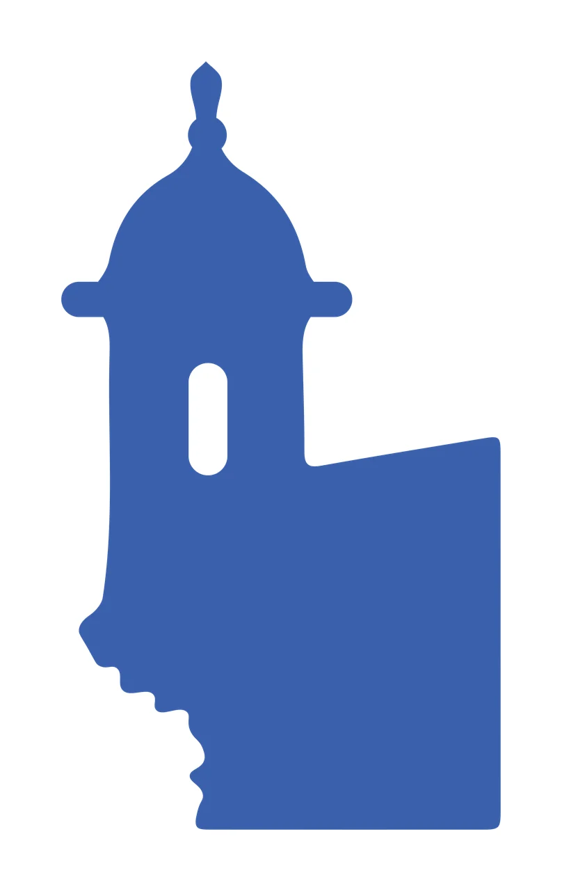 Black Watchtower Silhouette With Domed Roof Standing finial