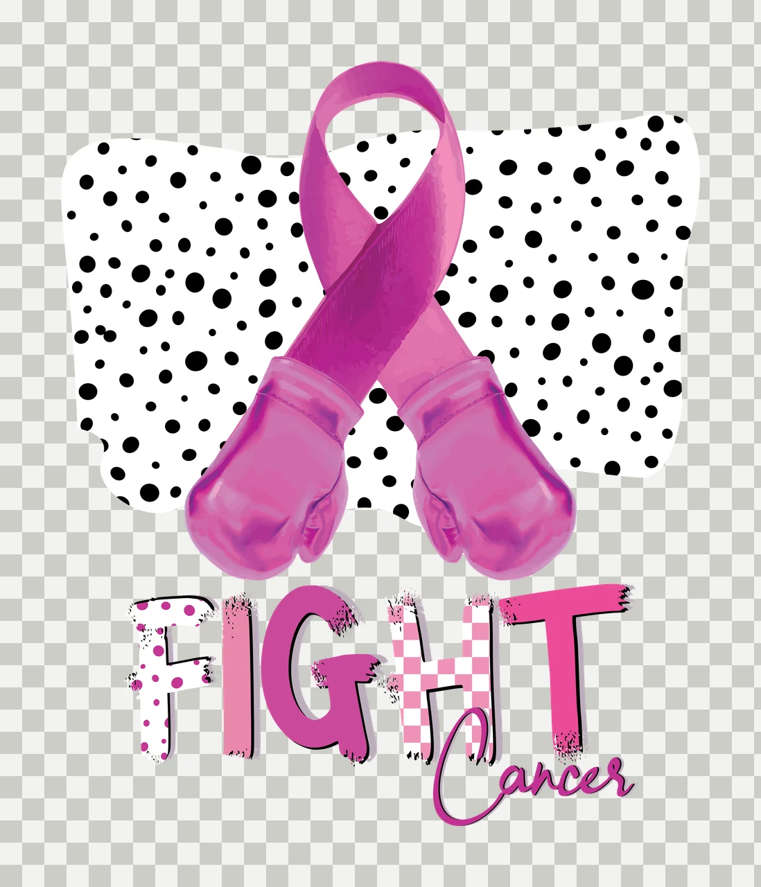 Black Rectangular Shape With Boxing Gloves And Text dots white transparency and detail preview thumbnail