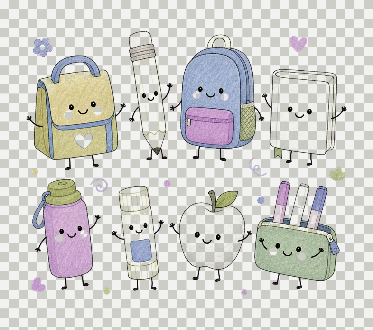 Teachers Aide School Employee Doodles Cute Variation D transparency and detail preview thumbnail