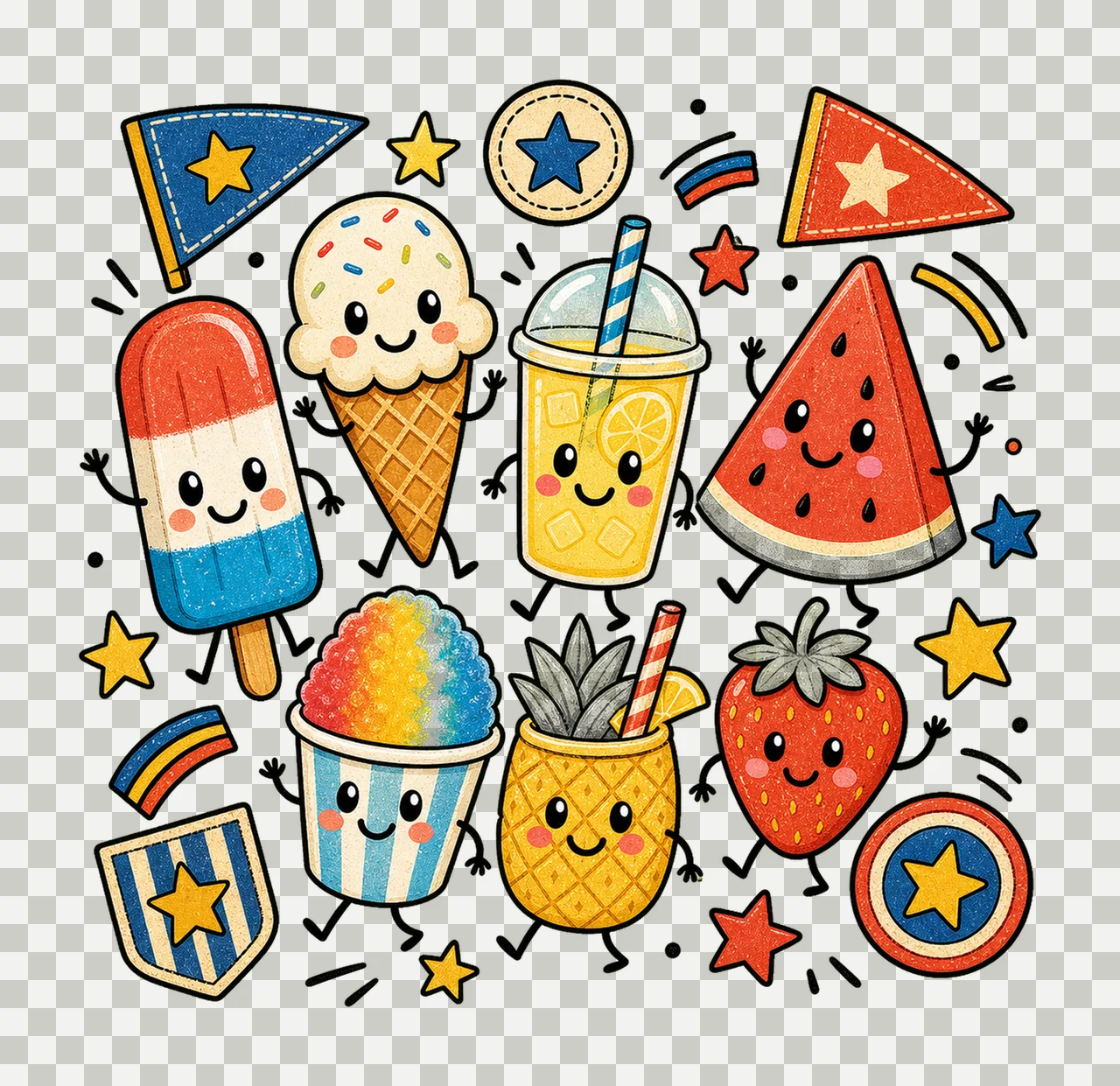 summer snacks 03 retro varsity sublimation instant shirt transparency and detail preview thumbnail