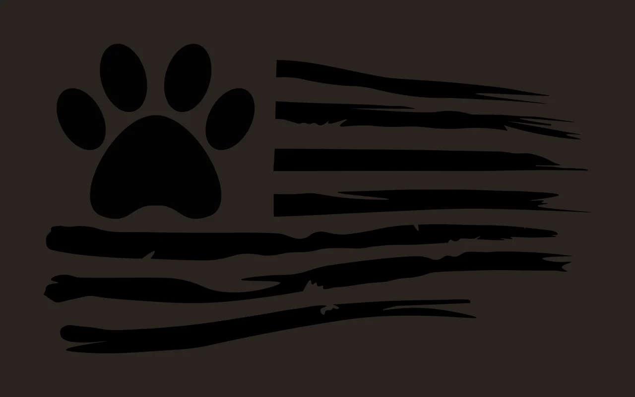 Paw Flag Distressed Design Featuring An Animal Print stripes contrast preview thumbnail