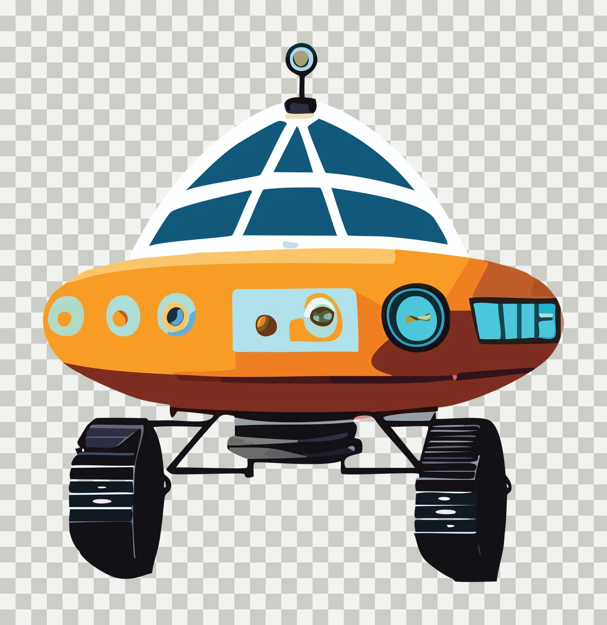 Space Rover Silhouette On White Background exploring wheels transparency and detail preview thumbnail