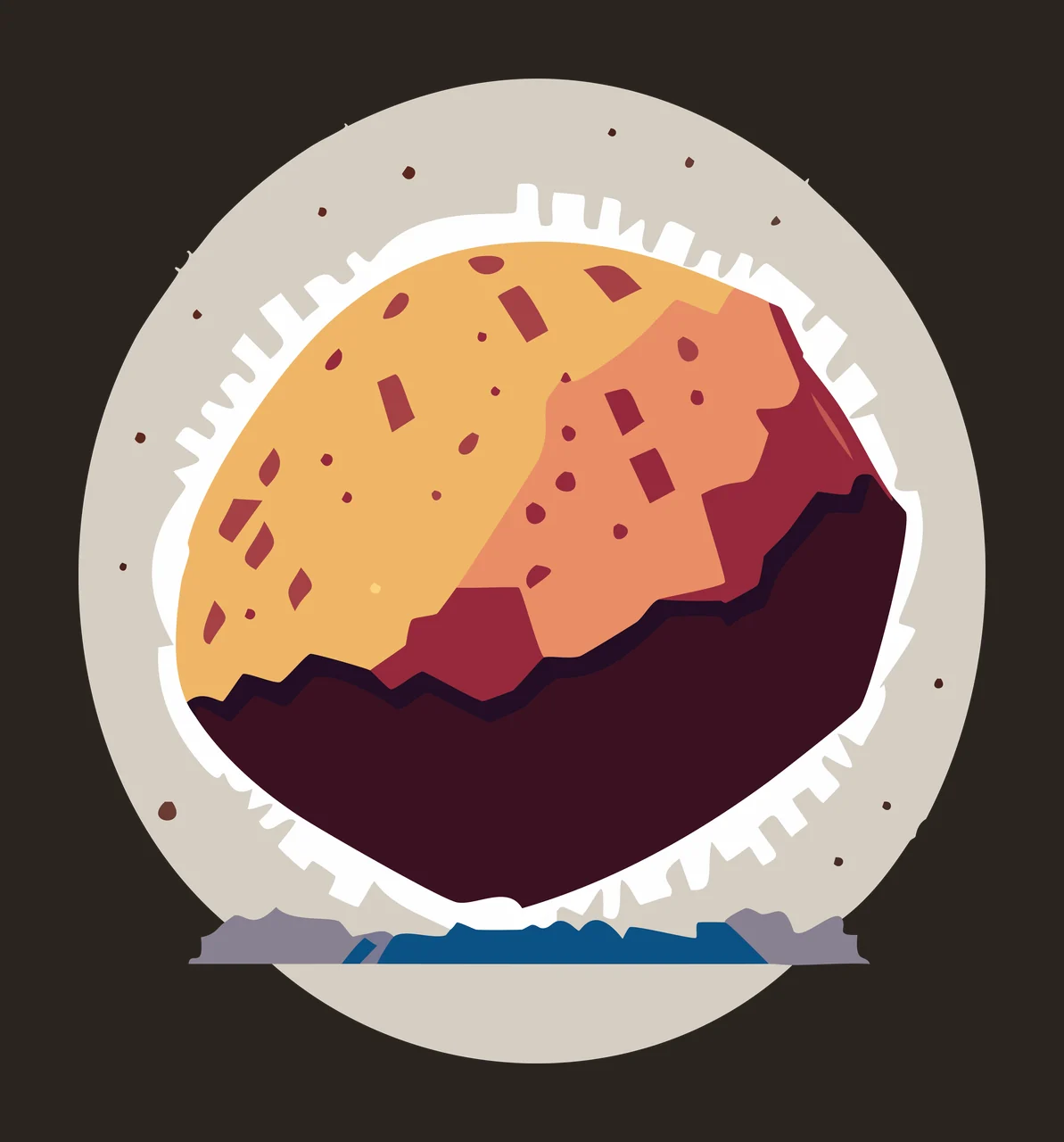 City Skyline In Circular Frame buildings circle minimalist contrast preview thumbnail