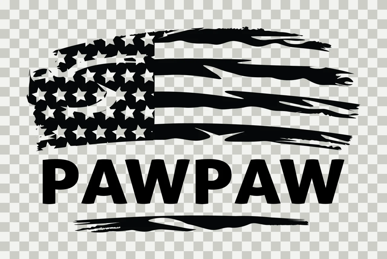 Flag Pawpaw Horizontal Distressed Graphic With The Word displaying transparency and detail preview thumbnail