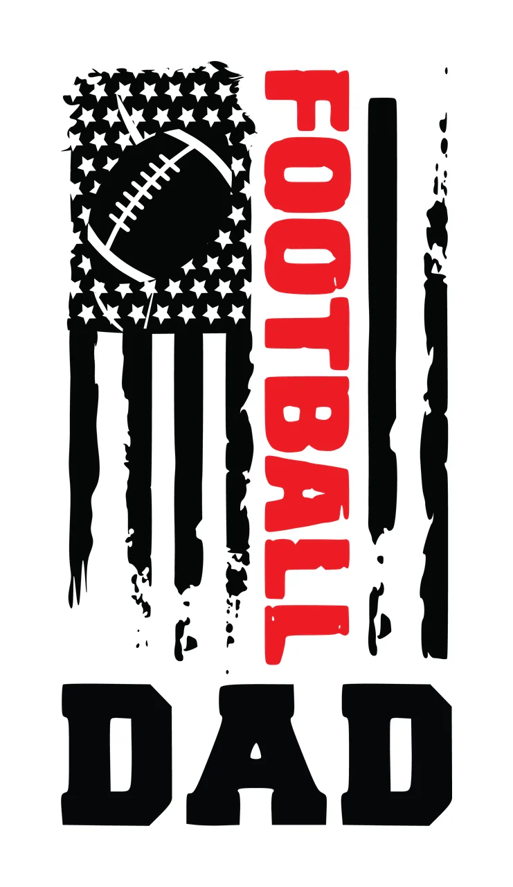 Football Dad Flag Graphic With Ball Displaying stripes stars