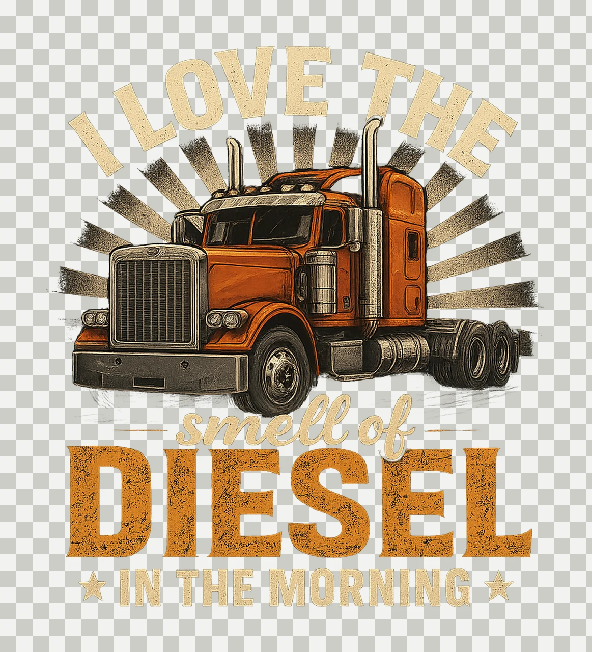 Love The Smell Of Diesel Funny Trucker Sublimation Truck transparency and detail preview thumbnail