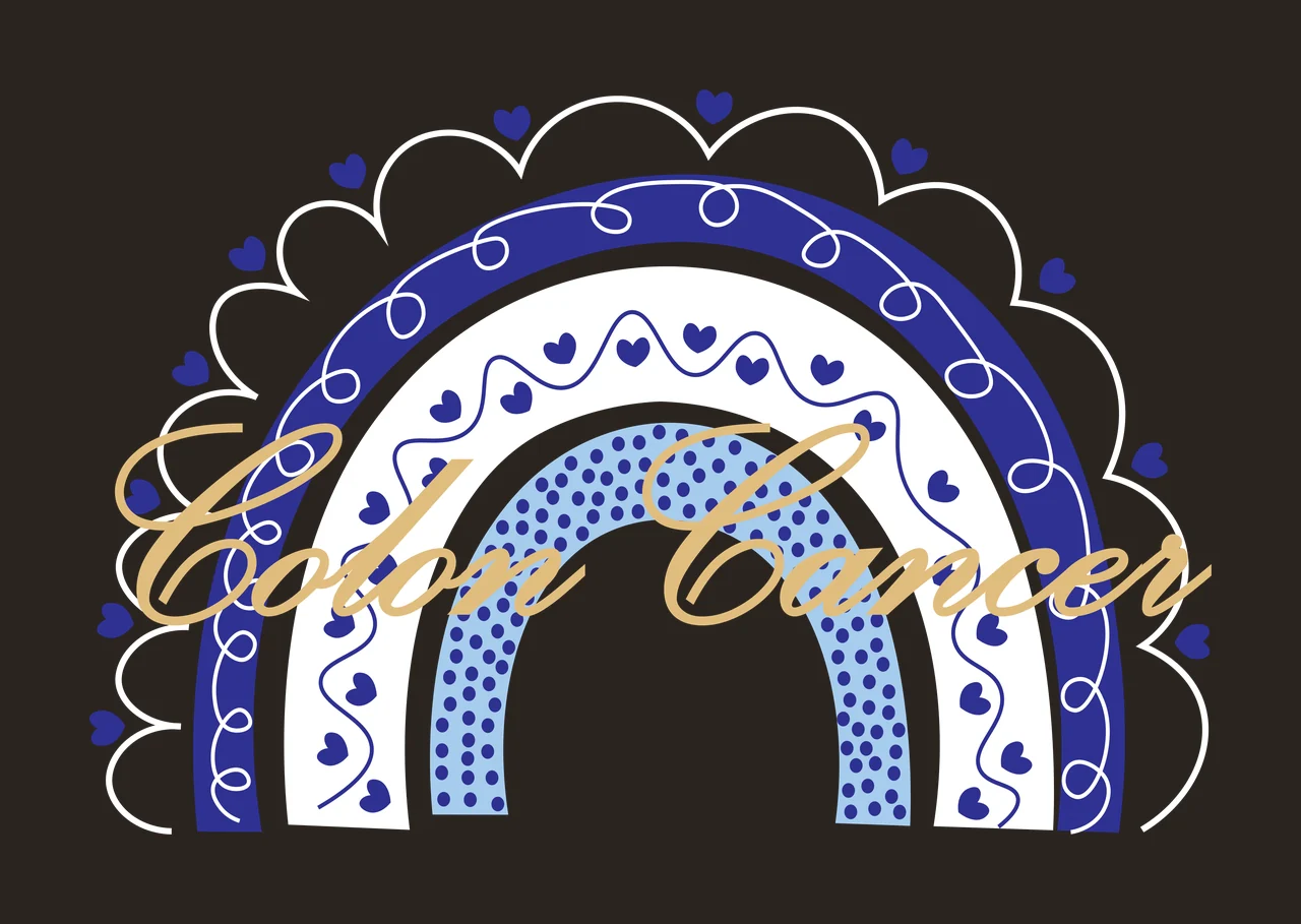 Rainbow Silhouette With Heart Border Design arching hearts contrast preview thumbnail