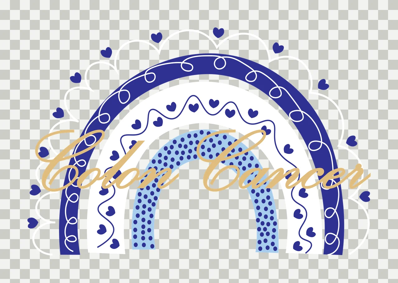 Rainbow Silhouette With Heart Border Design arching hearts transparency and detail preview thumbnail