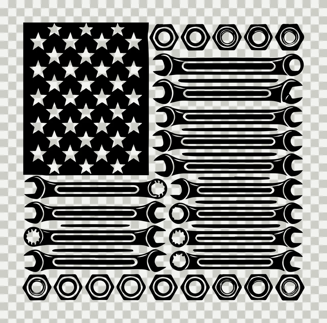 Mechanic Tools And Flag Graphic Design displaying star wrench transparency and detail preview thumbnail