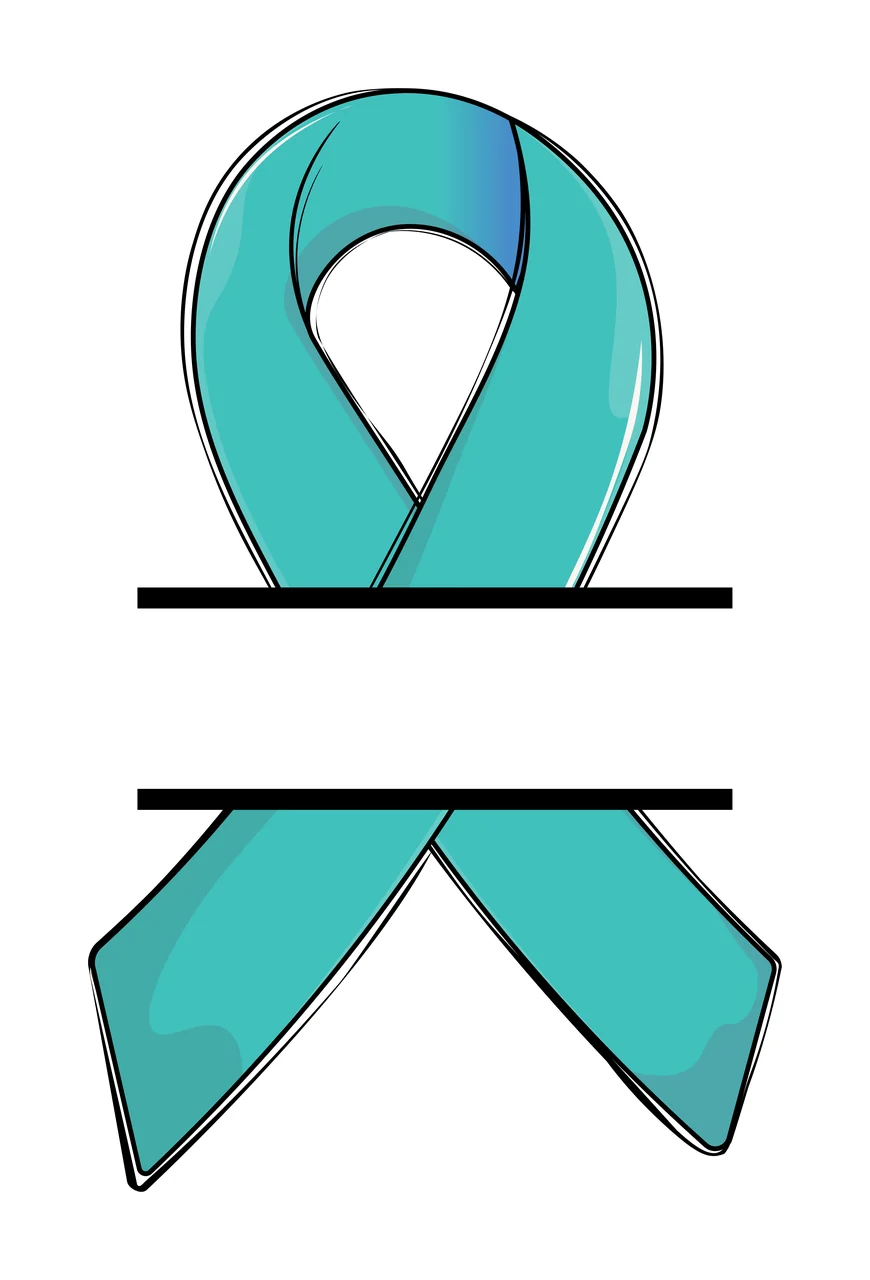 Ribbon Black Awareness Split Design horizontal line minimalist flat