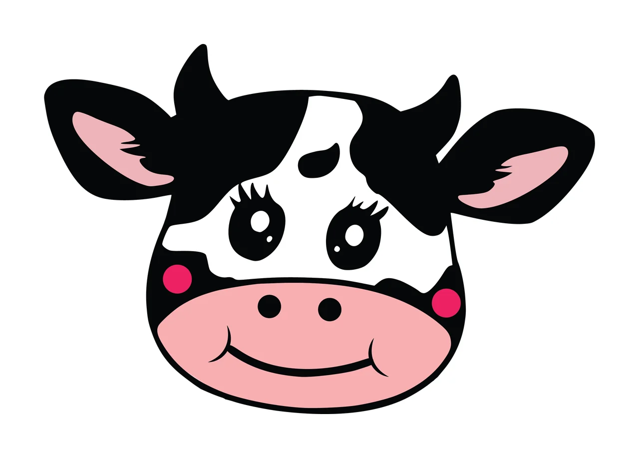 Cow Minimalist Black Silhouette Of A Horned Head horns ears