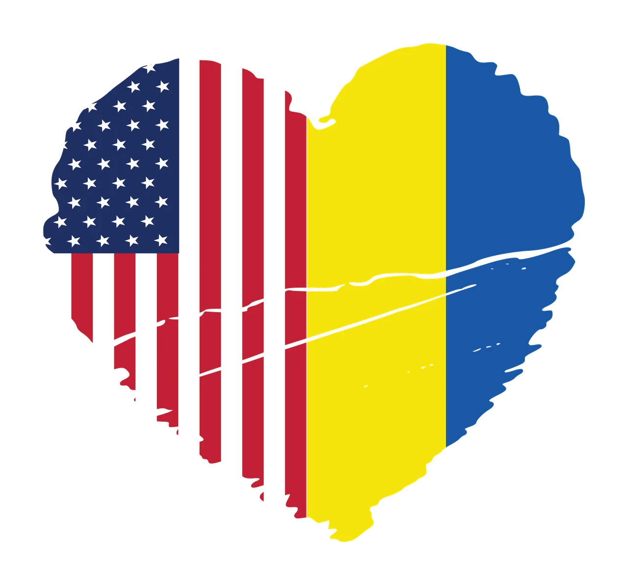 Heart Silhouette With American Flag Pattern shape stripes stars