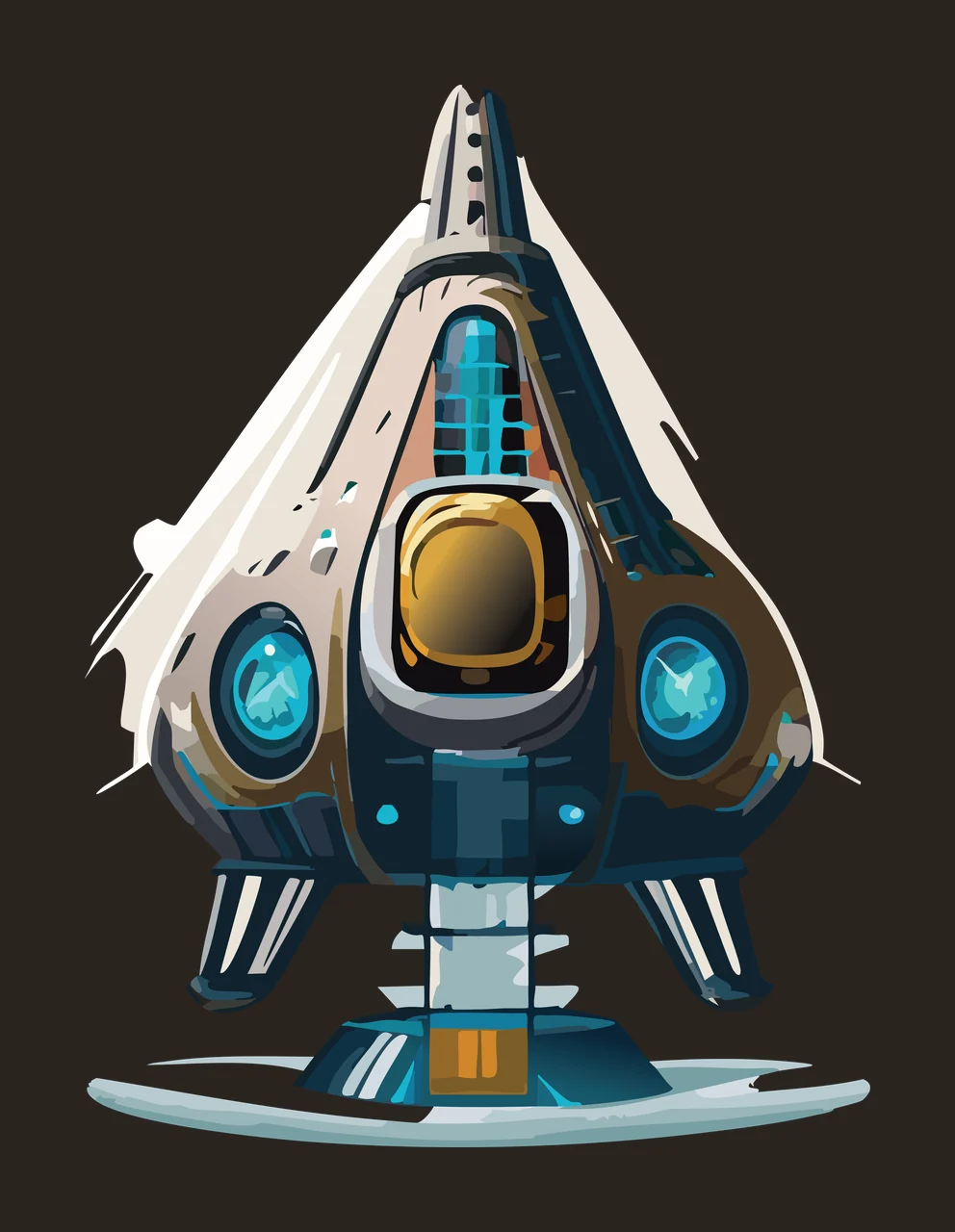 Symmetrical Vehicle With Circular Side Panels Hovering base contrast preview thumbnail