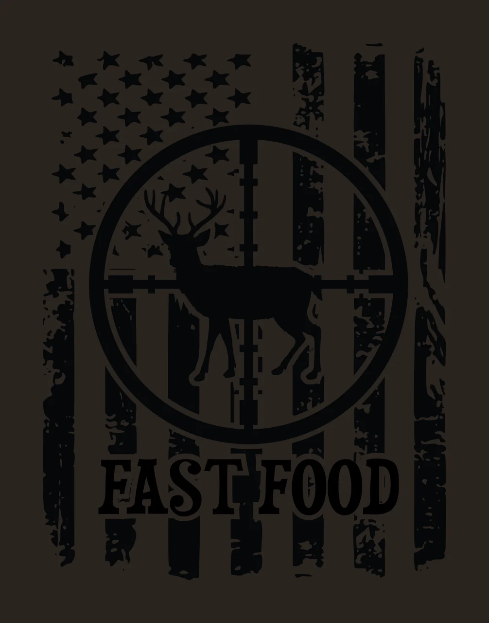 Fast Food Flag Single Deer Silhouette Inside standing scope contrast preview thumbnail