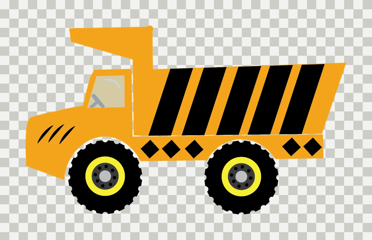Construction Black Silhouette Of A Dump Truck tires white vehicle transparency and detail preview thumbnail