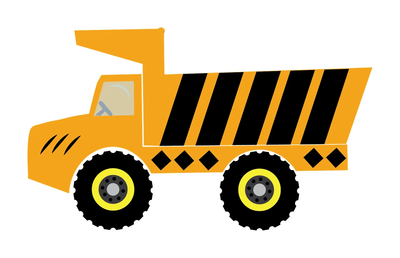 Construction Black Silhouette Of A Dump Truck tires white vehicle