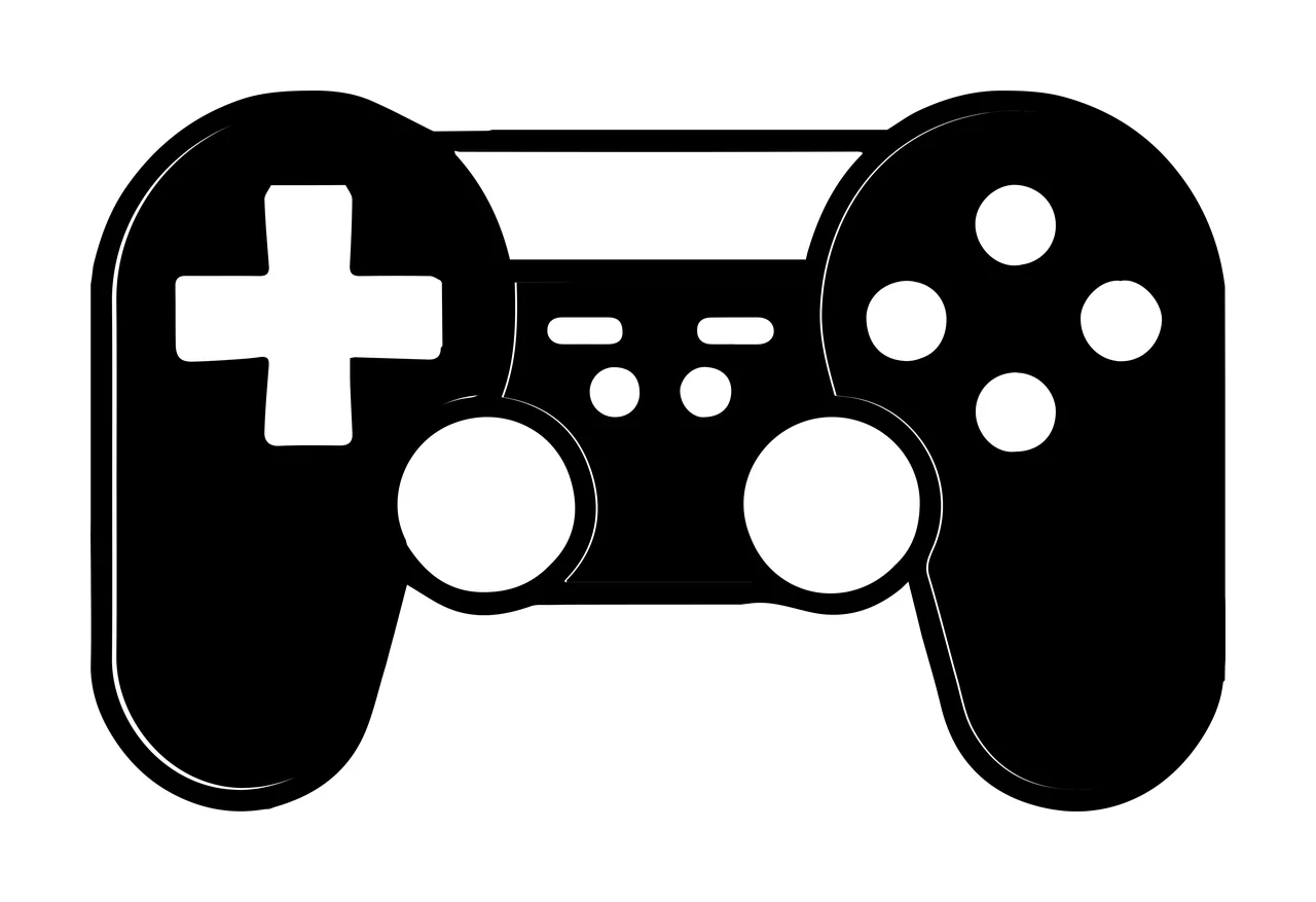 Black Silhouette Icon Of A Handheld Video Game controller white