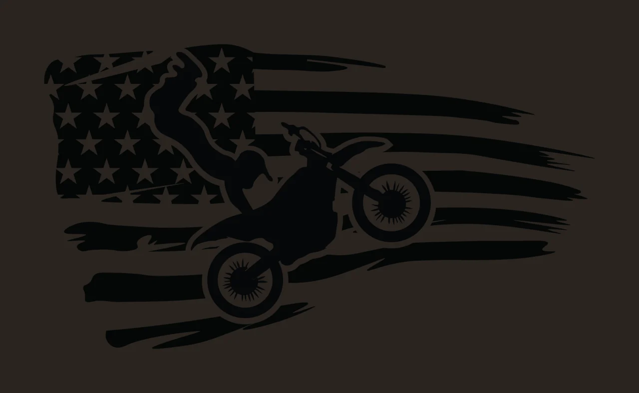 Dirt Bike Jumps American Flag motorcycle and jumping stars contrast preview thumbnail