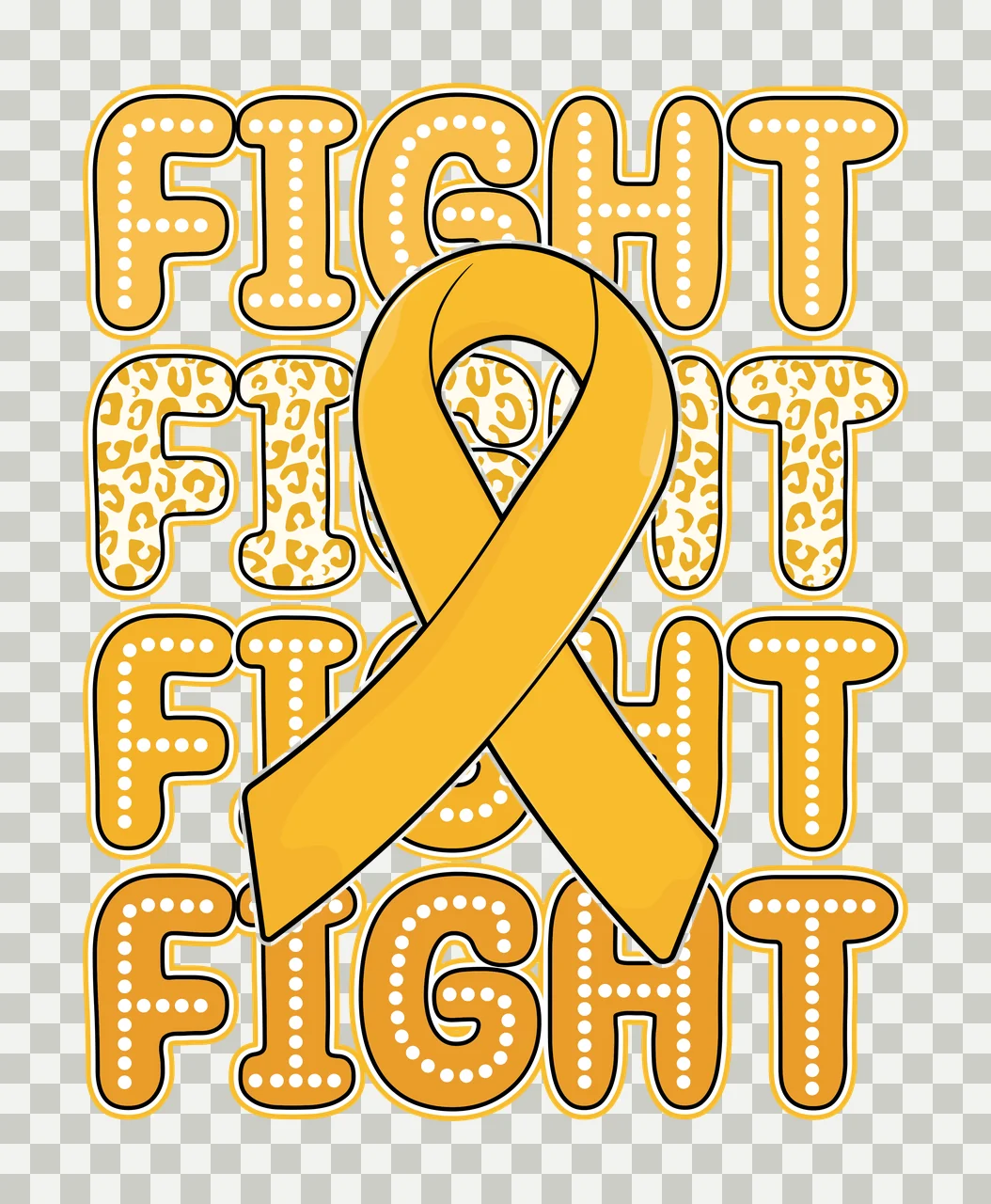Fight Text With Central Ribbon display bold black white empty transparency and detail preview thumbnail