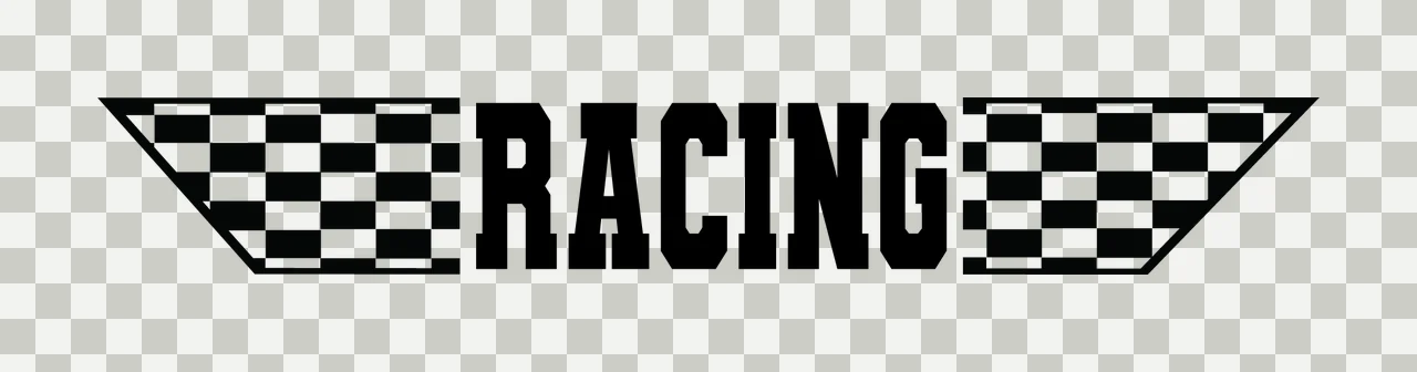 Racing Word Label Flanked By Two Checkered Flag text pattern transparency and detail preview thumbnail