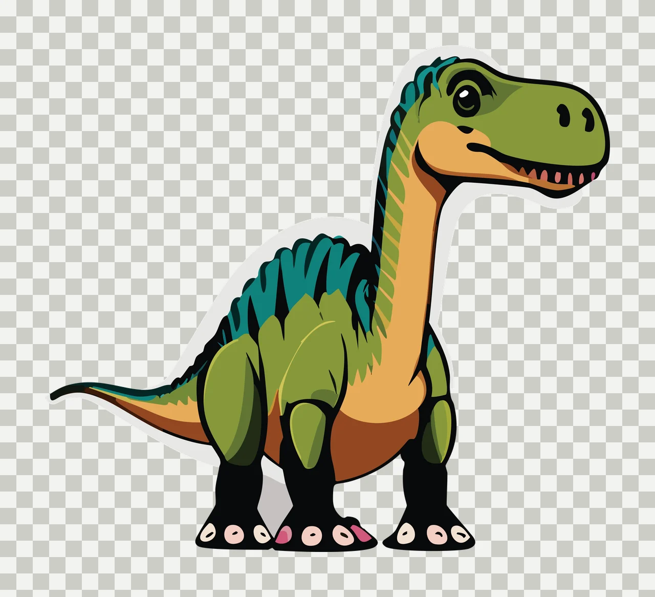 Dinosaur Black Silhouette Facing Forward standing white animal transparency and detail preview thumbnail