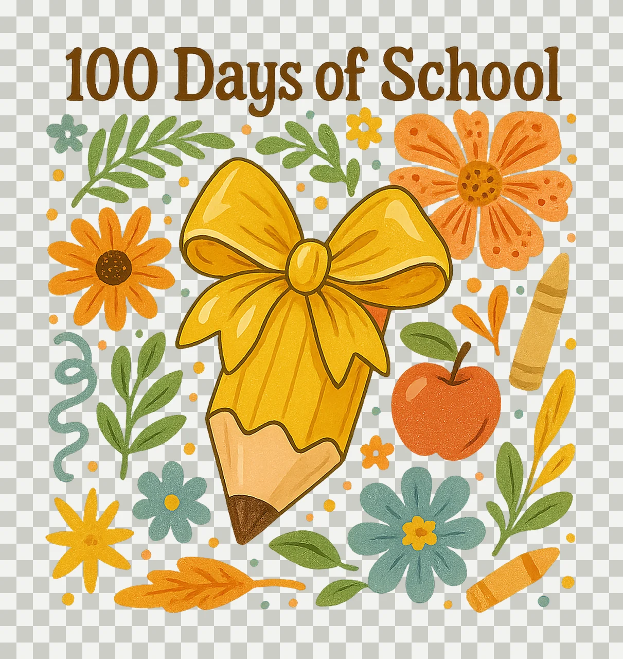 100 Days of School Coquette Boho Teacher Design 100 Days transparency and detail preview thumbnail