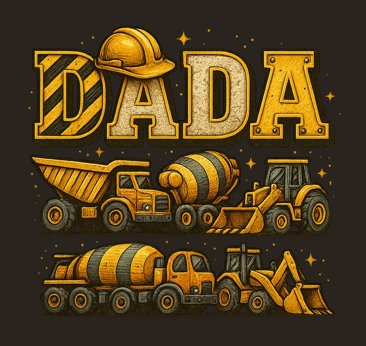Dada Little Builder Funny Construction Dad Son Design Dump contrast preview thumbnail
