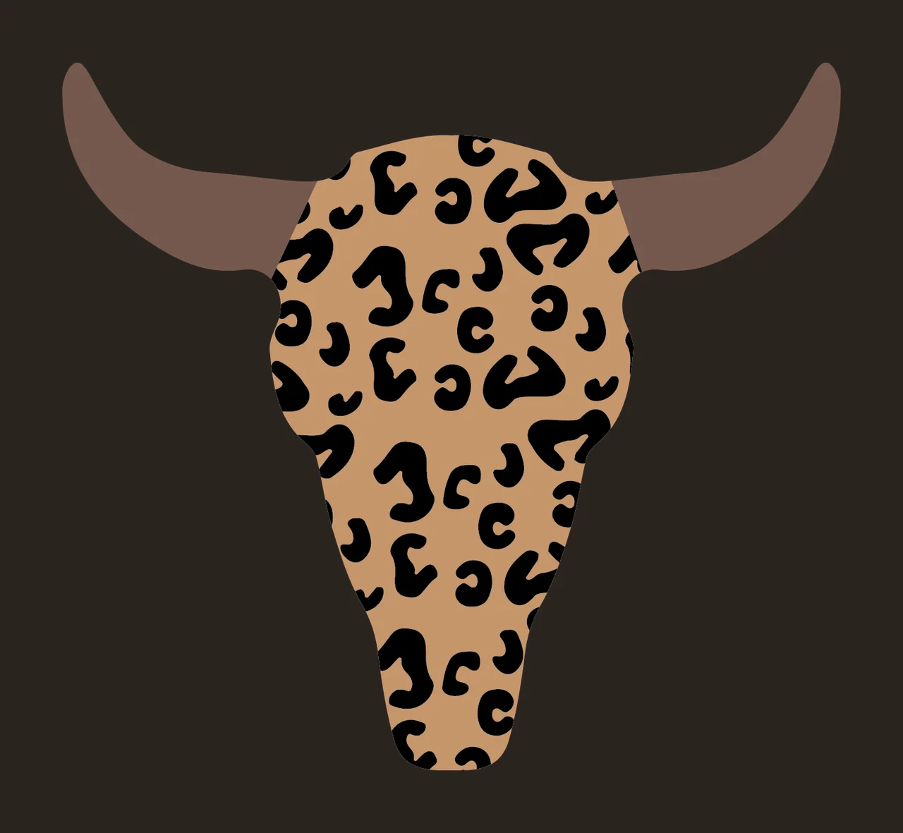 Can Glass Wrap Leopard Print Bull Skull Graphic contrast preview thumbnail