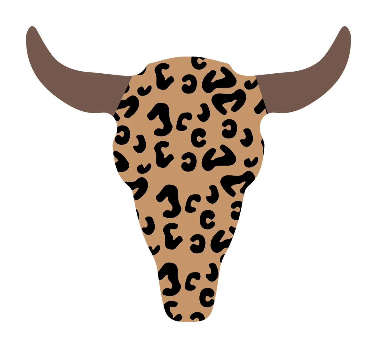 Can Glass Wrap Leopard Print Bull Skull Graphic