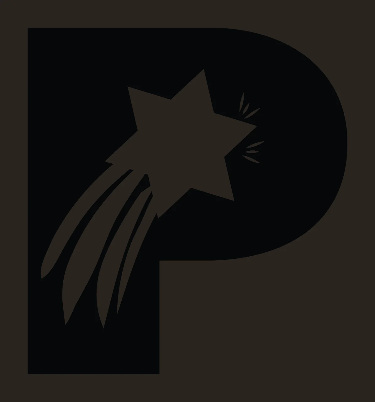 Space P Letter Shooting Star contrast preview thumbnail