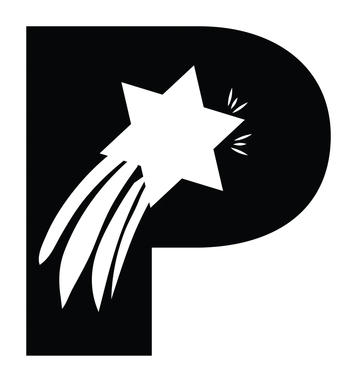 Space P Letter Shooting Star