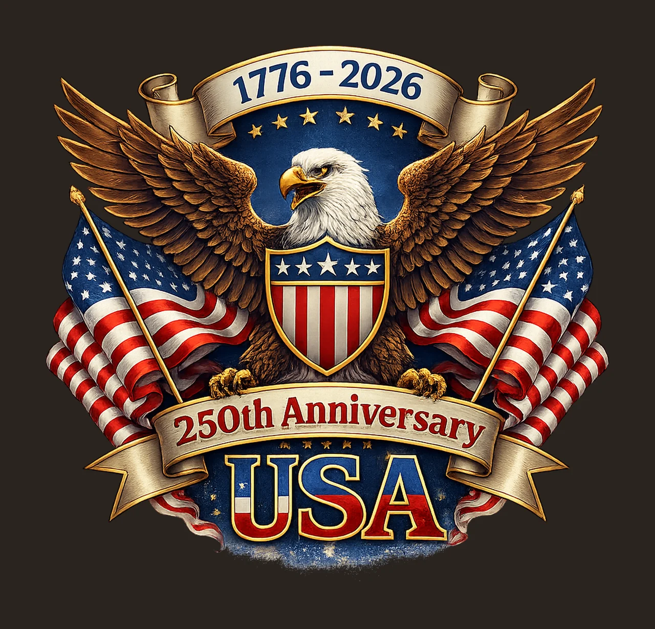 America 250th Anniversary Patriotic Eagle Design USA contrast preview thumbnail