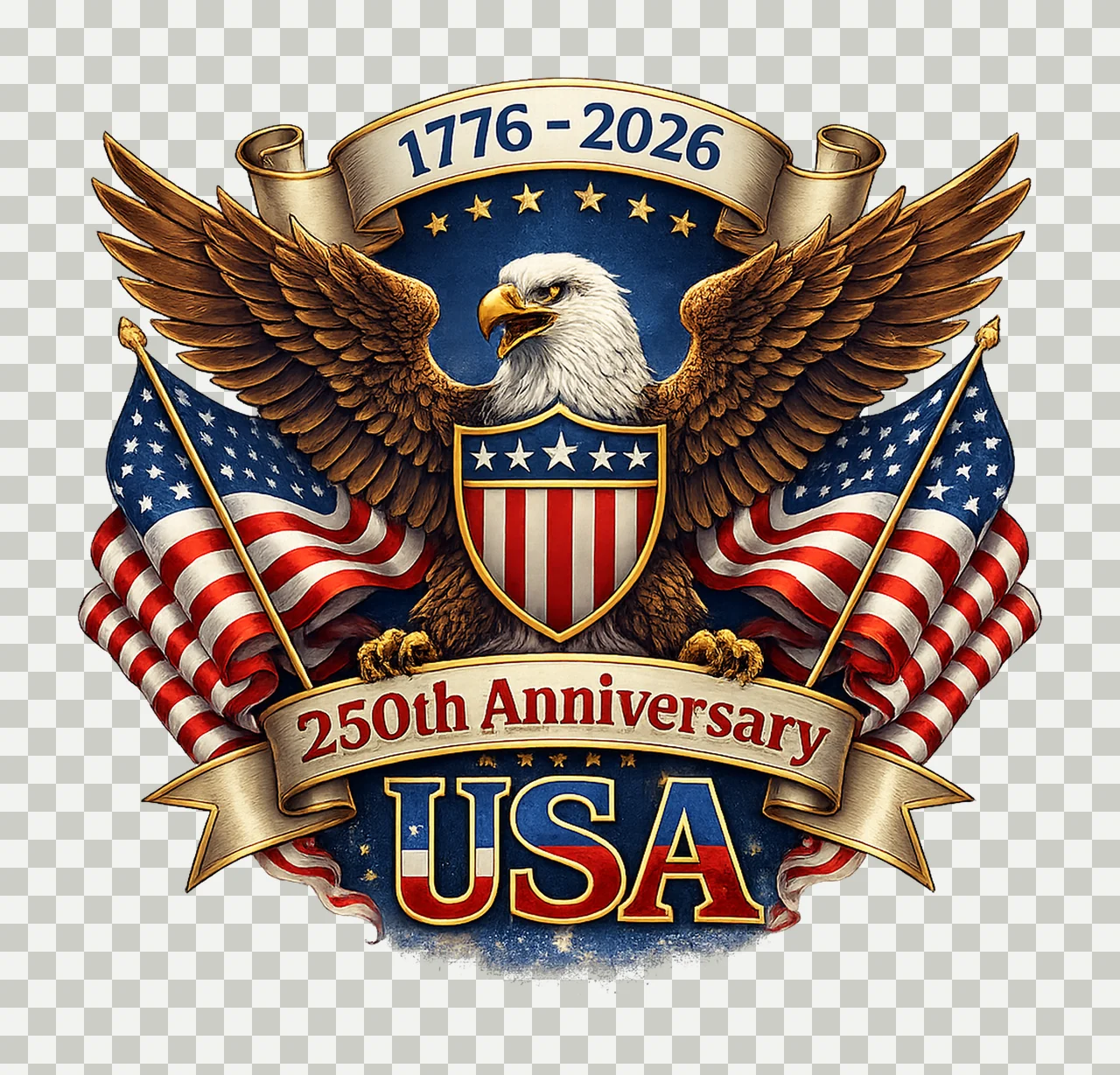 America 250th Anniversary Patriotic Eagle Design USA transparency and detail preview thumbnail