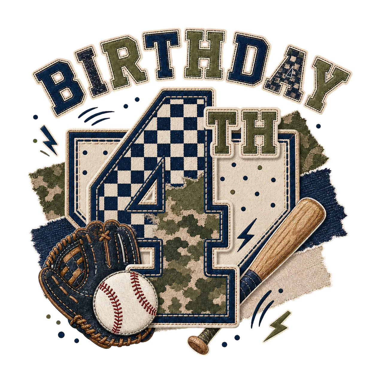 Star Camo Baseball Birthday age 04