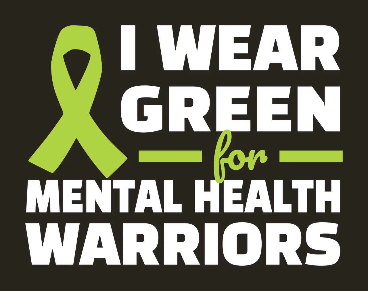 For Lime Green Ribbon Awareness contrast preview thumbnail