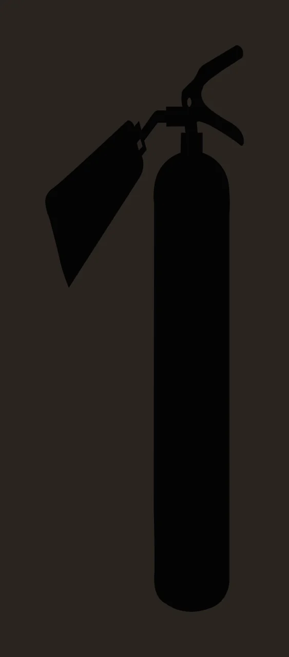 Black Silhouette Of A Handheld Fire Extinguisher canister nozzle contrast preview thumbnail