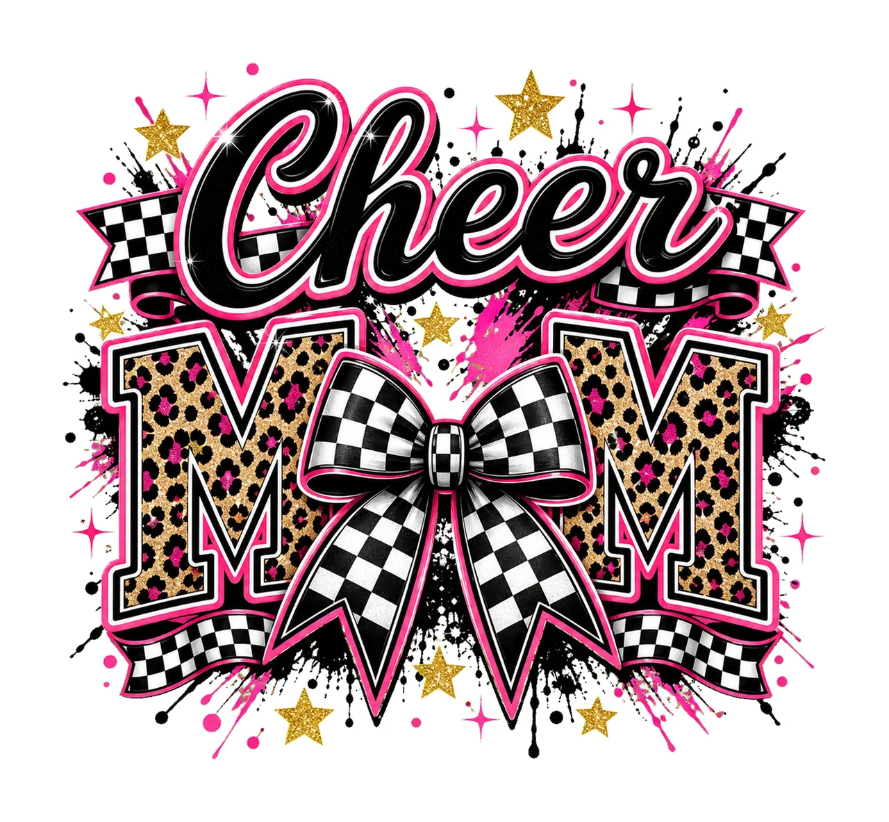 Checkered Coquette Cheer Mom Cheerleader Team Variation F