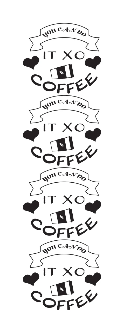 Coffee Graphic Elements cup banner heart black white drink
