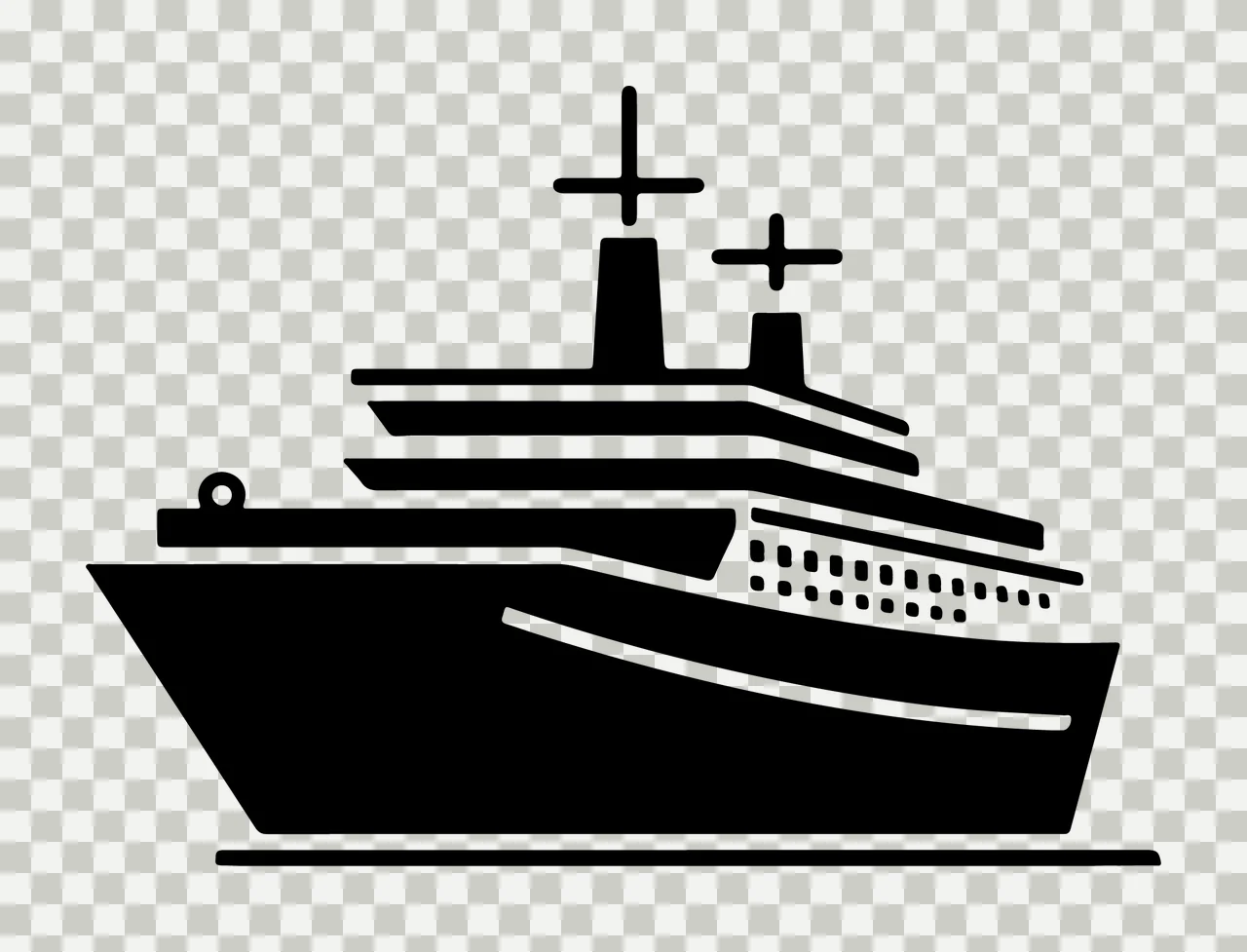 Ship Black Silhouette Of A Passenger water line white boat transparency and detail preview thumbnail