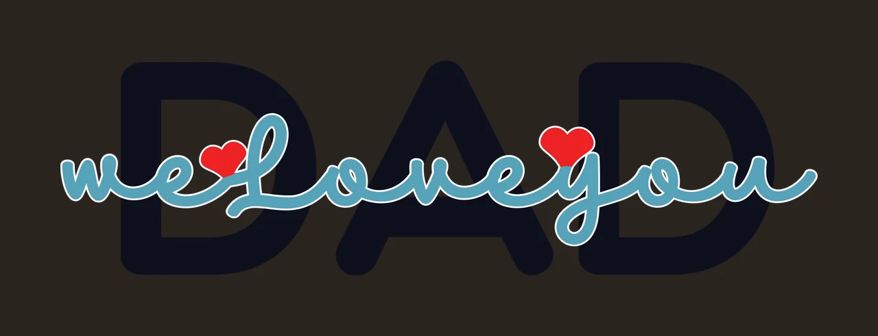 Dad We Love You Script Design Typography Lettering Heart Black contrast preview thumbnail