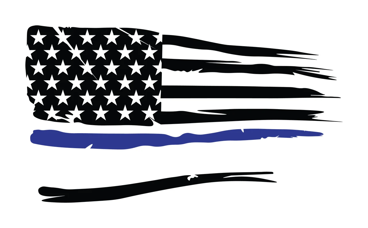 Flag Distressed American Silhouette Graphic waving stars stripes